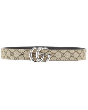 Gucci Leather Reversible Belt - Metallic
