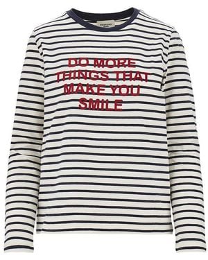 Weekend by Maxmara Printed Jersey T-Shirt With Striped Motif - White