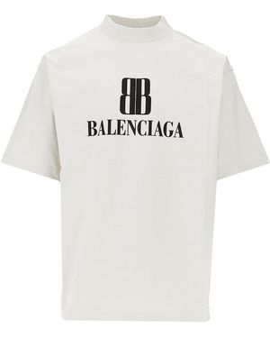 Balenciaga 'Nano Bb' Medium Fit T-Shirt - White
