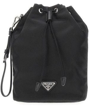 Prada Re-Nylon Bucket Pouch - Black