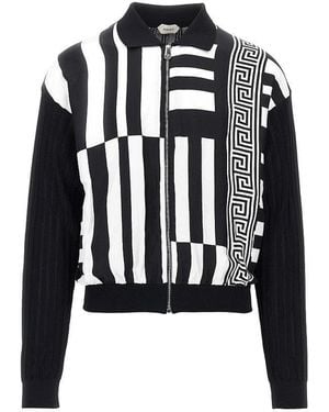 Versace Cardigan Con Stampa Sylvester - Nero