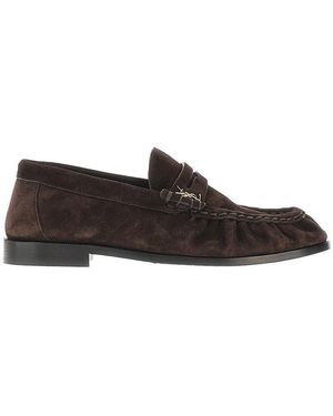 Saint Laurent 'Le Loafer' Suede Leather Loafers - Brown