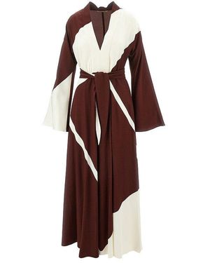 Alberta Ferretti Printed Viscose Twill Long Dress - Brown