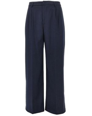 THESTROY Twill Trousers With Darts - Blue