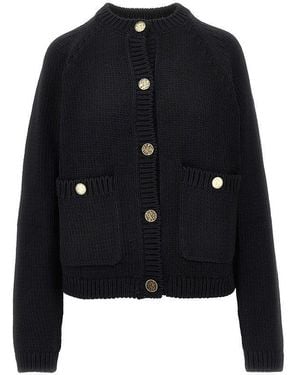 TOTEME Cotton Knitting Cardigan - Black