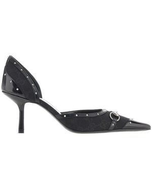 Gucci Gg Canvas And Leather 'Savoy' Pumps 36 - Blue