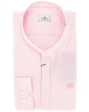 Etro Cotton Shirt With Striped Motif - Pink