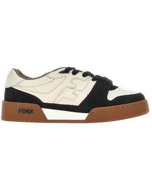 Fendi Match' Leather Trainers - Brown