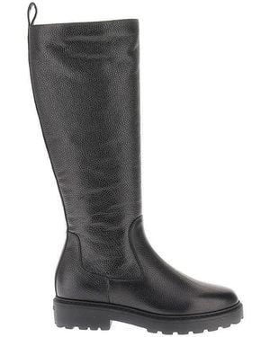 Bally Grain Leather Boots With Shearling Lining - Black