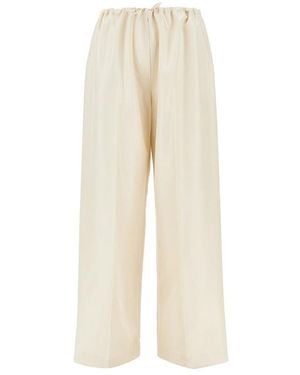 The Row 'Beta' Silk Trousers - Natural