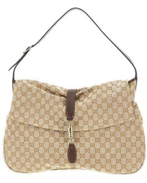 Gucci Large Jackie Flap Bag - Natural