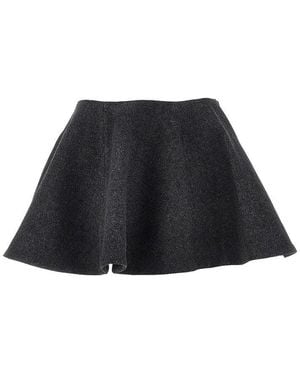 Ganni Wool-Blend Mini Skirt - Black