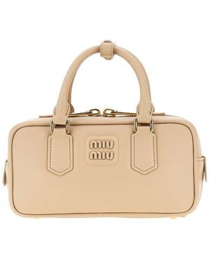 Miu Miu Padded Nappa Leather Small 'Arcadie' Bag - Natural