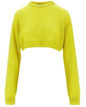 Balenciaga Cashmere Cropped Jumper - Yellow