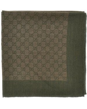 Gucci Silk And Wool-Blend Scarf - Green