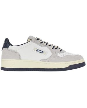 Autry Leather And Suede Medalist Low Trainers - White