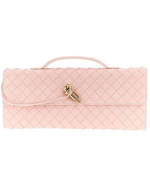 Bottega Veneta 'Andiamo' Nappa Leather Clutch - Pink