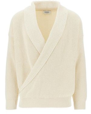 Laneus Cotton Knitted Cardigan - White