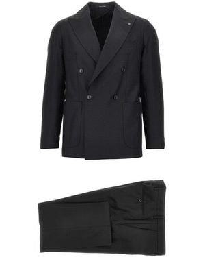 Tagliatore Super 110's Wool Tailored Suit - Black