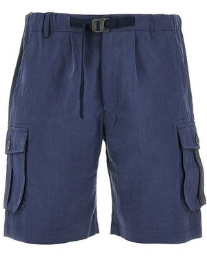 Sease Linen Cargo Shorts With Belt - Blue