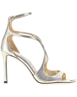 Jimmy Choo 'Azia' Brilliance Fabric Sandals - Metallic