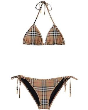 Burberry Bikini With Check Motif - Metallic