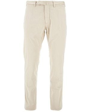 Santaniello Stretch Cotton Trousers - Natural
