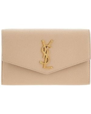 Saint Laurent 'Uptown' Wallet On Chain - Natural