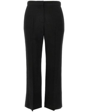 MSGM Canvas Cropped Straight Leg Pants - Black