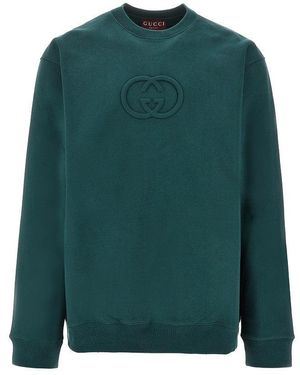 Gucci Embossed Interlocking Gg Crewneck Sweatshirt - Green