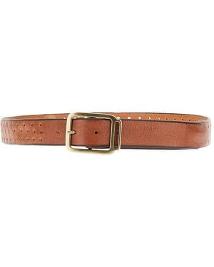 GIANNIFRANCO BELTS Openworked Leather Belt - Brown