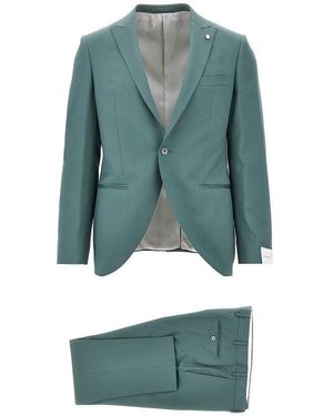 Luigi Bianchi Light Wool Single-Breasted Tailored Suit - Blue