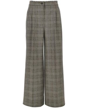 Pinko Prince Of Wales Wide-Leg Pants - Gray