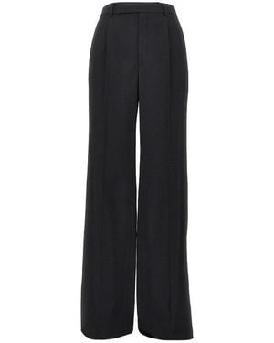 Saint Laurent Wool-Blend Crepe Pants - Black