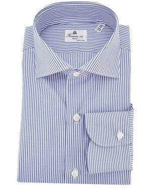 Finamore 1925 170 Two-Ply Cotton Poplin Shirt - Blue
