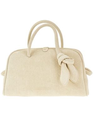 Jacquemus Suede Leather Small 'Turismo' Bag - Natural