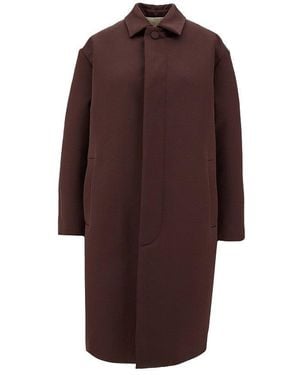 Philosophy Knee-Length Satin Coat - Brown