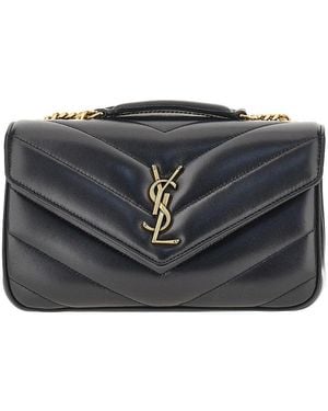 Saint Laurent Quilted Nappa Leather Small 'Loulou' Bag - Black