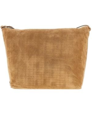 Emporio Armani Suede Leather Xl Hobo Bag - Natural