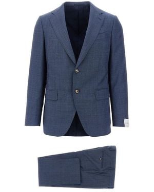 Caruso 'Norma' Prince Of Wales Tailored Suit - Blue