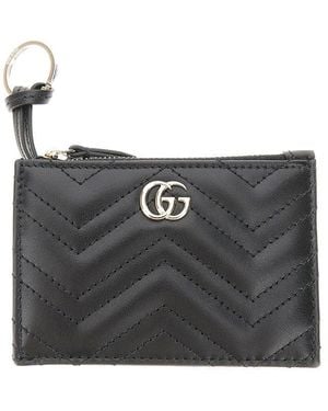 Gucci Portachiavi Gg Marmont - Nero