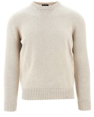 Drumohr Chenille Crewneck Jumper - White
