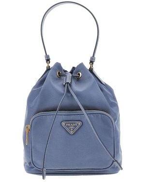 Prada Re-Nylon Duet' Bucket Bag - Blue