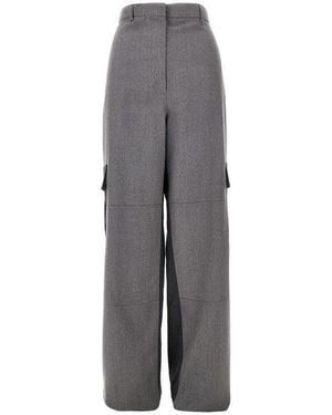 Stella McCartney Two-Tone Wool Cargo Pants - Gray