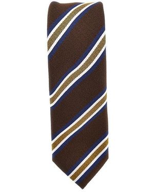 Emporio Armani Silk Necktie With Jacquard Motif - Black