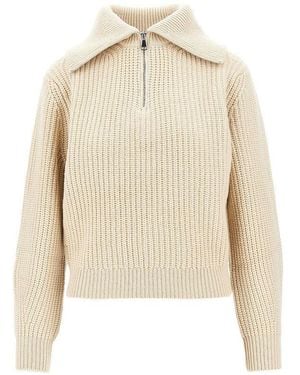 Weekend by Maxmara Half-Zip Wool Jumper - Natural