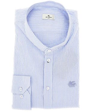 Etro Cotton Shirt With Striped Motif - Blue