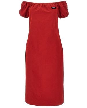 Miu Miu Poplin Knee-Length Dress - Red