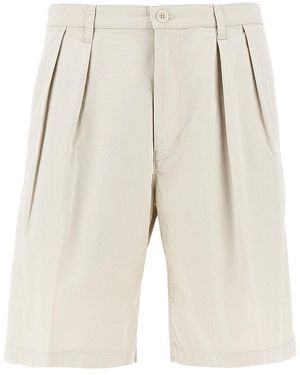 Aspesi Cotton Shorts With Double Dart - Natural