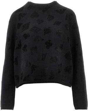 Emporio Armani Viscose-Blend Stretch Knitted Jumper - Black